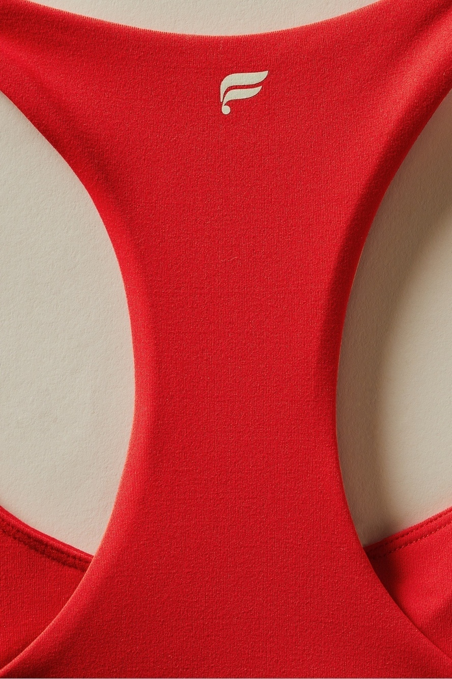 ✨ Fabletics Red Built-In Bra Cropped Racerback Tank Top NWT ✨